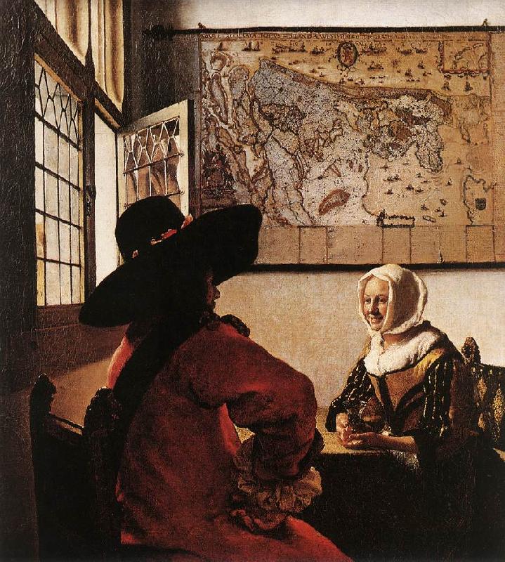 Jan Vermeer Officer with a Laughing Girl oil painting image